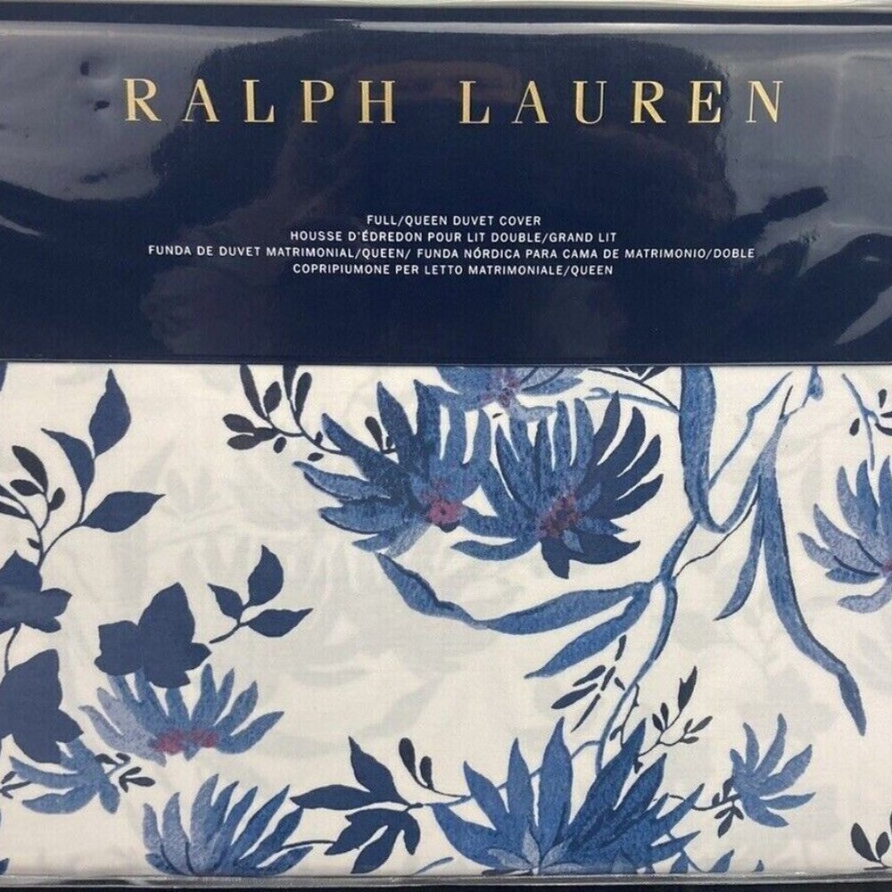 Ralph Lauren Adelaide Blue Floral Percale Cotton Duvet Cover   FULL / QUEEN Size - Picture 2 of 5